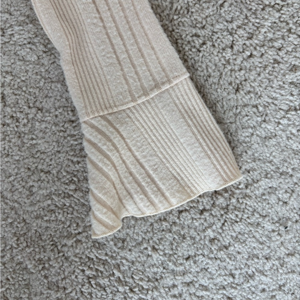 Beige Ribbed Button-Up Cardigan - Picture 3 of 5